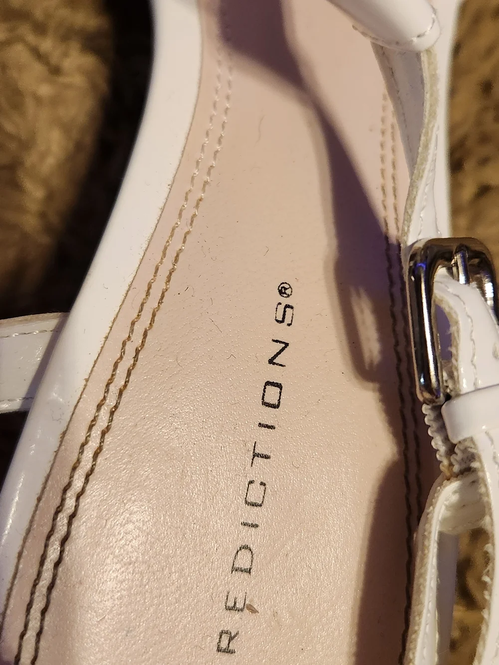 Predictions White Strappy T-Strap Sandals - White